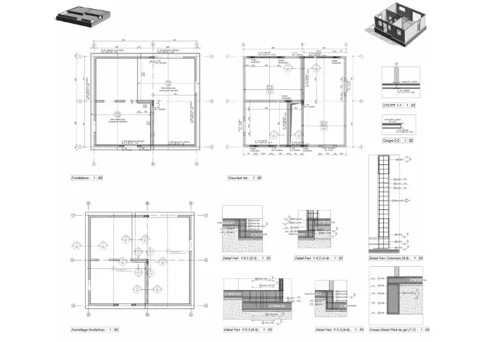 Plan de stabilité, métré, bordereau modélisation 3D